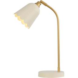 Scalloped Table Lamp Cream - Wilko