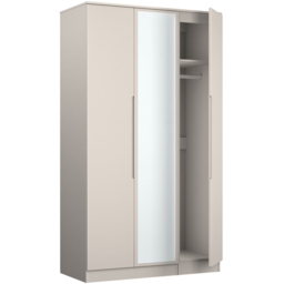 Crowndale Milan 3 Door Kashmir Gloss and Kashmir Tall Mirrored Wardrobe Ready Assembled - Kashmir Gloss & Kashmir - Wilko - thumbnail 7