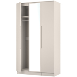 Crowndale Milan 3 Door Kashmir Gloss and Kashmir Tall Mirrored Wardrobe Ready Assembled - Kashmir Gloss & Kashmir - Wilko - thumbnail 6