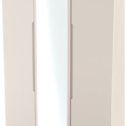 Crowndale Milan 3 Door Kashmir Gloss and Kashmir Tall Mirrored Wardrobe Ready Assembled - Kashmir Gloss & Kashmir - Wilko - thumbnail 5