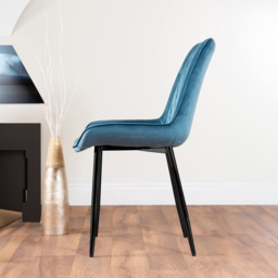 Furniturebox Arona Cesano 6 Seater Round Dining Set Blue and Black - Wilko - thumbnail 5