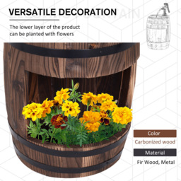 Outsunny Wood Barrel Electric Water Fountain - Size: 27 x 27 x 59cm - Wilko - thumbnail 6