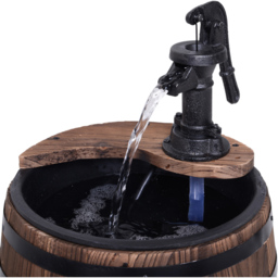 Outsunny Wood Barrel Electric Water Fountain - Size: 27 x 27 x 59cm - Wilko - thumbnail 4