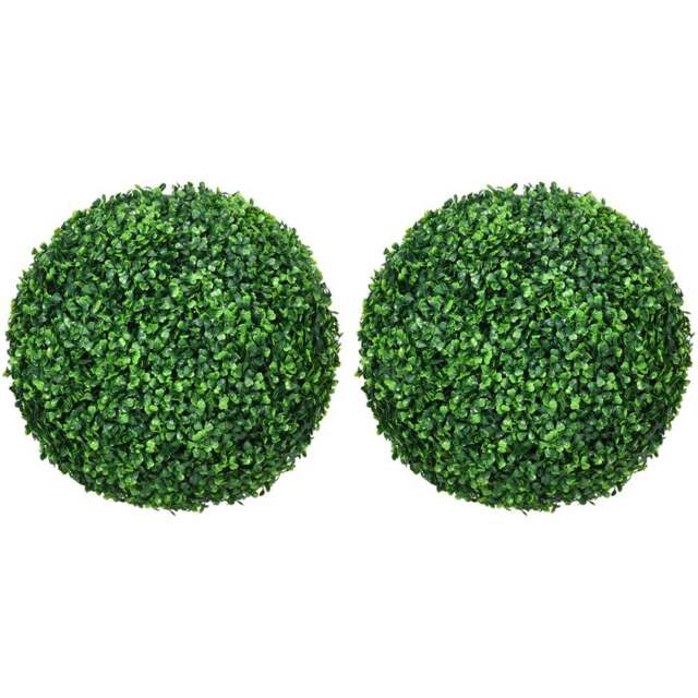 Portland Artificial Boxwood Topiary Ball 2 Pack - Size: 40 x 40 x 40cm - Green - Wilko - image 1