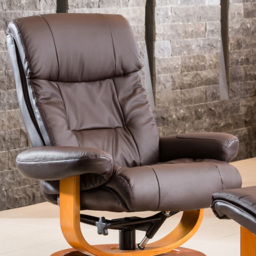 Artemis Home Barriston Brown Swivel Recliner Chair with Footstool - Size: Single - Wilko - thumbnail 3