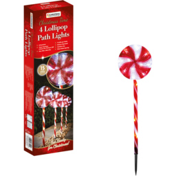 The Christmas Workshop Set of 4 White Lollipop Stake Light - Wilko - thumbnail 4