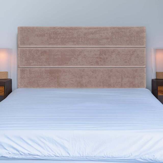 Bedmaster Super King Mink Naples Velvet Milan Lined Headboard - Brown - Wilko - image 1