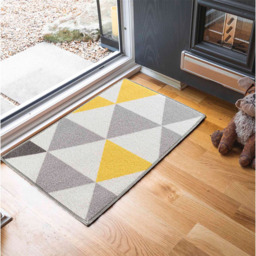 Desire Rugs Havana Light Gold Geometric Anti Slip Door Mat 90 x 57cm - Size: 57 x 90cm - Wilko - thumbnail 3