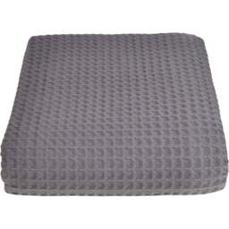 Allure Home Fashions Hotel Super King Size Waffle Graphite Throw Blanket 250 x 260cm - Wilko