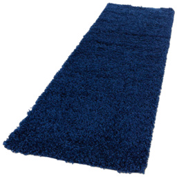 Desire Rugs Oxford Navy Plain Shaggy Runner Rug 60 x 220cm - Wilko - thumbnail 1