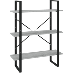 vidaXL 5 Shelf Grey Sonoma Oak Bookcase - Size: 175 x 80 x 30cm - Wilko - thumbnail 6