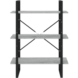 vidaXL 5 Shelf Grey Sonoma Oak Bookcase - Size: 175 x 80 x 30cm - Wilko - thumbnail 7