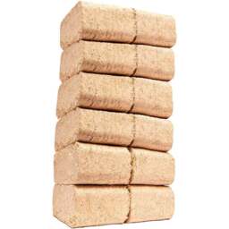 AMOS Wood Briquettes 12 Pack - Size: 16 x 20 x 40cm - Brown - Wilko