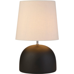 Lighting Collection Haskell Tapered Fabric Shade Black Ceramic Table Lamp - Size: 48 x 30 x 30cm - Black and Chrome - Wilko - thumbnail 4