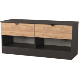 Crowndale Bora 2 Drawer 2 Shelf Gold Oak and Graphite Storage Unit - Grey - Wilko - thumbnail 5