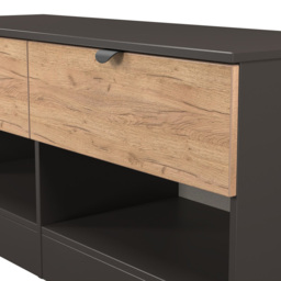 Crowndale Bora 2 Drawer 2 Shelf Gold Oak and Graphite Storage Unit - Grey - Wilko - thumbnail 7