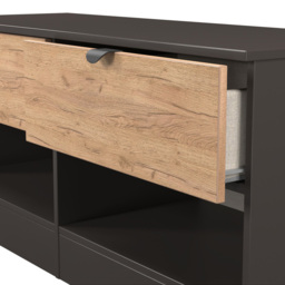 Crowndale Bora 2 Drawer 2 Shelf Gold Oak and Graphite Storage Unit - Grey - Wilko - thumbnail 6