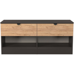Crowndale Bora 2 Drawer 2 Shelf Gold Oak and Graphite Storage Unit - Grey - Wilko - thumbnail 3