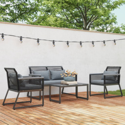 Outsunny 4 Seater Charcoal Grey Rattan Garden Furniture Set - Wilko - thumbnail 5
