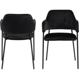 Florence Lima Set of 2 Black Dining Chairs with Armrest - Furniture To Go - Wilko - thumbnail 4