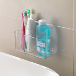 ADDiS Invisifix Bathroom Caddy - Size: 17.5 x 18 x 9.5cm - Clear - Wilko - thumbnail 3