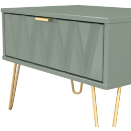 Crowndale Diamond Single Drawer Reed Green Wide Side Table Ready Assembled - Size: 43 x 58 x 40cm - Wilko - thumbnail 6