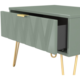 Crowndale Diamond Single Drawer Reed Green Wide Side Table Ready Assembled - Size: 43 x 58 x 40cm - Wilko - thumbnail 7