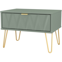 Crowndale Diamond Single Drawer Reed Green Wide Side Table Ready Assembled - Size: 43 x 58 x 40cm - Wilko - thumbnail 5