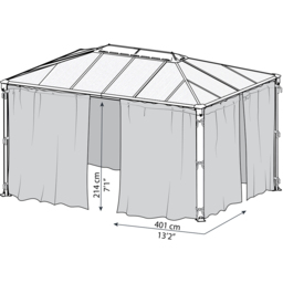 Palram Canopia 2.14 x 4.01m Rectangular Gazebo Net - Size: 2.14 x 4m - Grey - Wilko - thumbnail 3