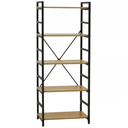 Premier Housewares Laxton 5 Shelf Light Yellow Bookshelf - Multi - Interiors by Premier - Wilko - thumbnail 3