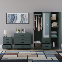 Vida Designs Riano Green 3 Piece Bedroom Furniture Set - Jasper Green - Wilko - thumbnail 4