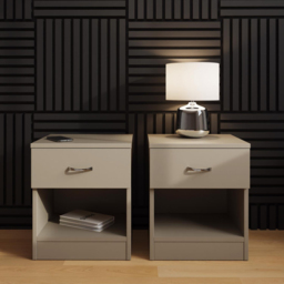 FWStyle Promo Single Drawer Putty Modern Bedside Table Set of 2 - Brown - Wilko - thumbnail 6