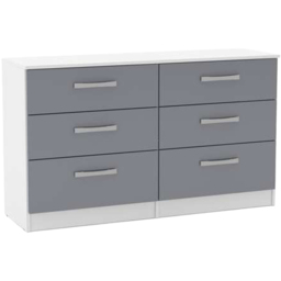 Lynx 6 Drawer Grey and White Chest of Drawers - Birlea - Wilko - thumbnail 3