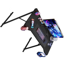 House of Home Carbon Fibre Top Computer Gaming Desk Black - Size: 75 x 120 x 60cm - Wilko - thumbnail 3