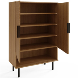 GFW Nervata Multi-Unit Storage Cabinet - Size: 122 x 80 x 36cm - Oak - Wilko - thumbnail 5
