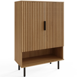 GFW Nervata Multi-Unit Storage Cabinet - Size: 122 x 80 x 36cm - Oak - Wilko - thumbnail 3