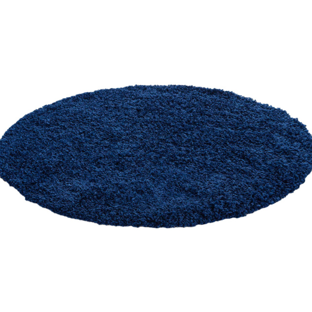 Desire Rugs Oxford Navy Plain Round Shaggy Rug 120 x 120cm - Wilko - image 1