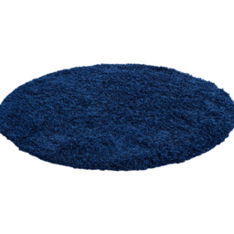 Desire Rugs Oxford Navy Plain Round Shaggy Rug 120 x 120cm - Wilko - thumbnail 1
