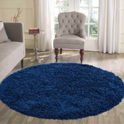 Desire Rugs Oxford Navy Plain Round Shaggy Rug 120 x 120cm - Wilko - thumbnail 3