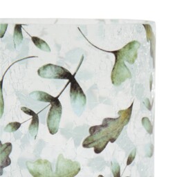 Leaf Crackle Candle Holder Green - Wilko - thumbnail 3