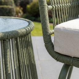 Artemis Home Carbini 2 Seater Green and Cream PE Rattan Bistro Set - Wilko - thumbnail 3
