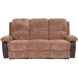 Brooklyn 3 Seater Brown Jumbo Cord Recliner Sofa - Wilko - thumbnail 3