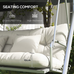 Outsunny White Seat Cushion Replacement with Pillows Set of 4 - Size: 29 x 29 x 10cm - Wilko - thumbnail 7