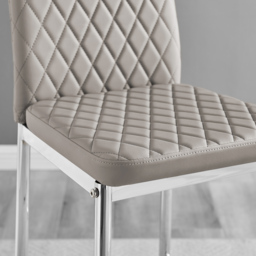 Furniturebox Valera Cappuccino and Silver Faux Leather Bar Stool Set of 2 - Brown - Wilko - thumbnail 4