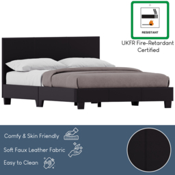 VIDA DESIGNS Lisbon Double Black Faux Leather Bed Frame - Wilko - thumbnail 7