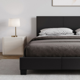 VIDA DESIGNS Lisbon Double Black Faux Leather Bed Frame - Wilko - thumbnail 5