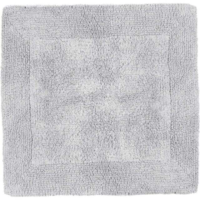 Allure Bath Fashions Elegance Dove Grey Reversible Square Bath Mat 55 x 55cm - Size: 53 x 55cm - Wilko - image 1