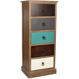 Pacific Lifestyle Loft 5 Drawer Multicolour Pine Wood Chest of Drawers - Wilko - thumbnail 3