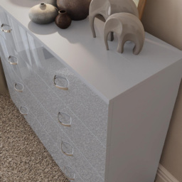 FWStyle Chilton 8 Drawer Grey Gloss Chest of Drawers - Wilko - thumbnail 7