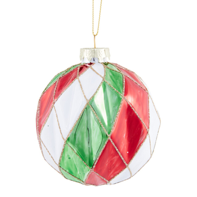 Geometric Peppermint Bauble - Candy Cane Lane - Wilko - image 1